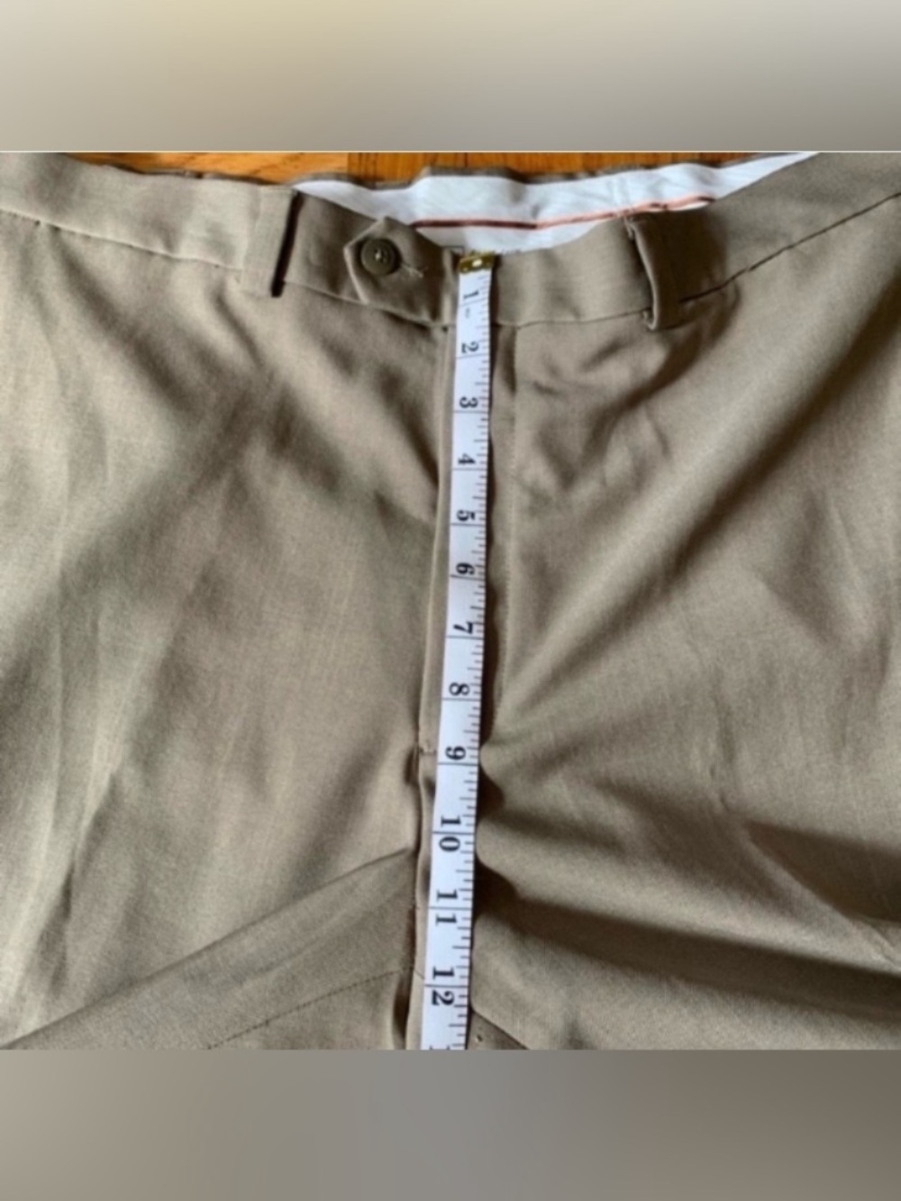 Haggar Men's Khaki Classic Fit Iron-Free Pants in Light Tan - Picture 9 of 12